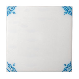 Repro Plain Simple Dutch Delft Blue Tile
