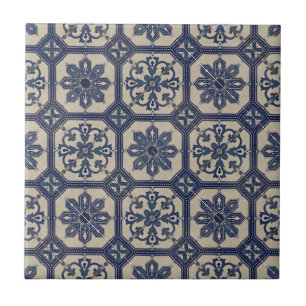 Repro Portuguese Blue Geometric Azulejos Tile