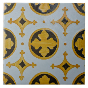 Repro Portuguese Geometric Azulejos Tricolor Tile