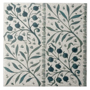 Repro Rare 1870s Wm Morris Co Hand Painted Tile