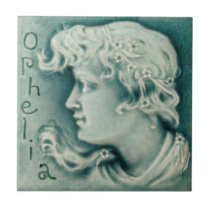 Repro Shakespeare Ophelia Portrait Faux Relief Tile