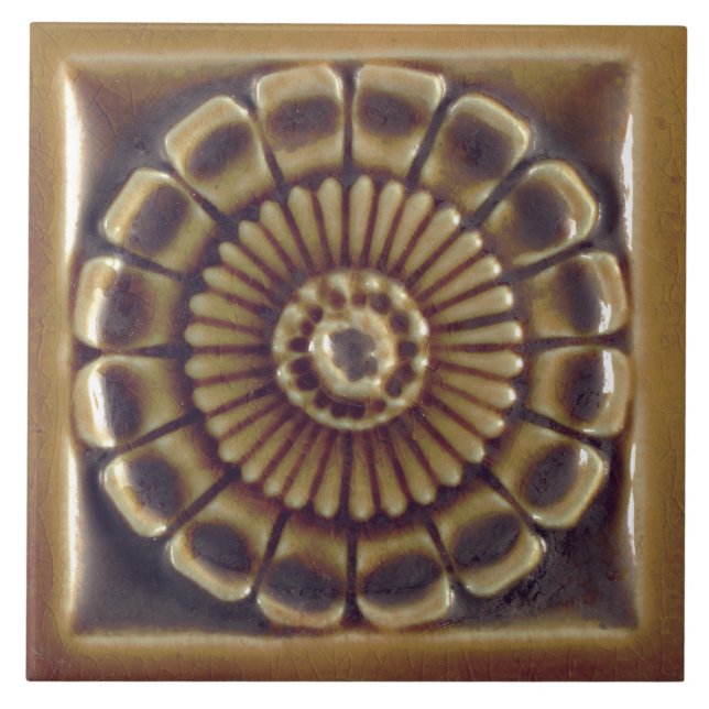 Repro Spanish AzulejosFaux relief Floral Tile (Front)