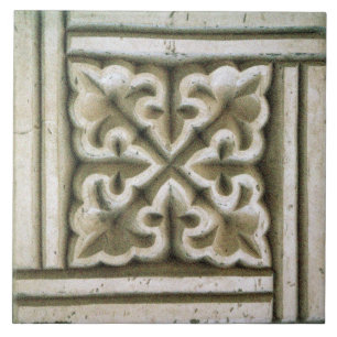 Repro Spanish Maure Floral Pattern Faux relief Ti Tile