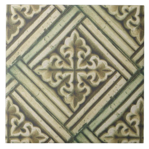 Repro Spanish Maure Floral Pattern Faux relief Tile