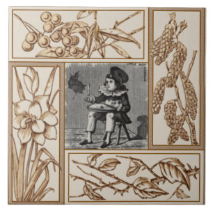 Repro Victorian Little Jack Horner Nursery Rhyme Tile