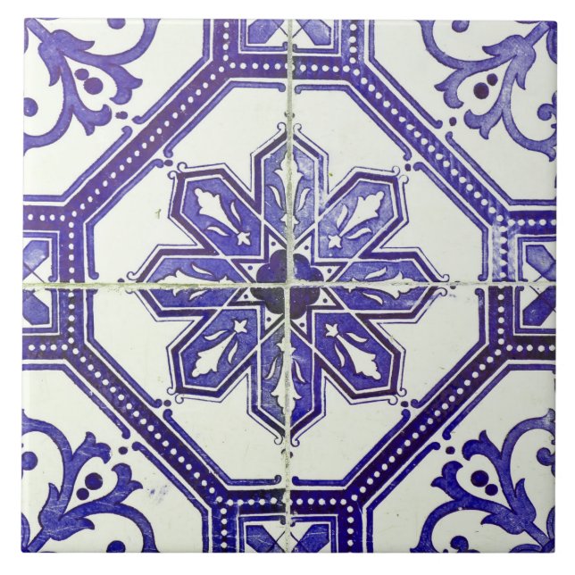 Repro Vintage Blue and White Majorca Tile (Front)