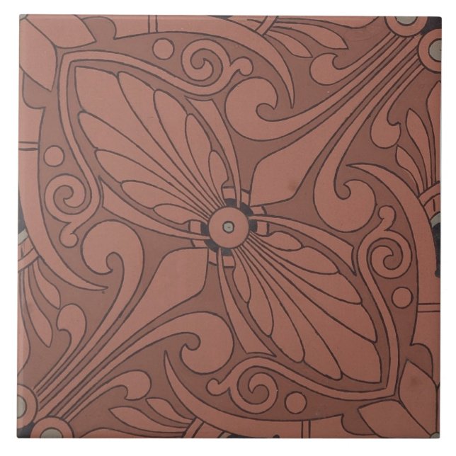 Repro Vintage Geometric Ancient Greek Terracotta  Tile (Front)