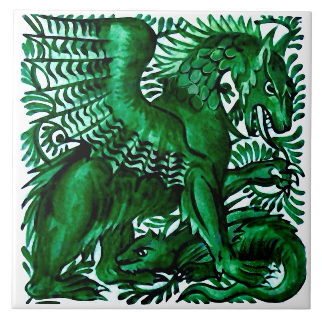 Repro Wm Morgan Green Dragons Parent & Child Tile (Front)