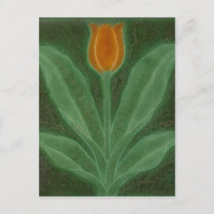 Repro Yellow Green Tulip Art Nouveau Tile Card