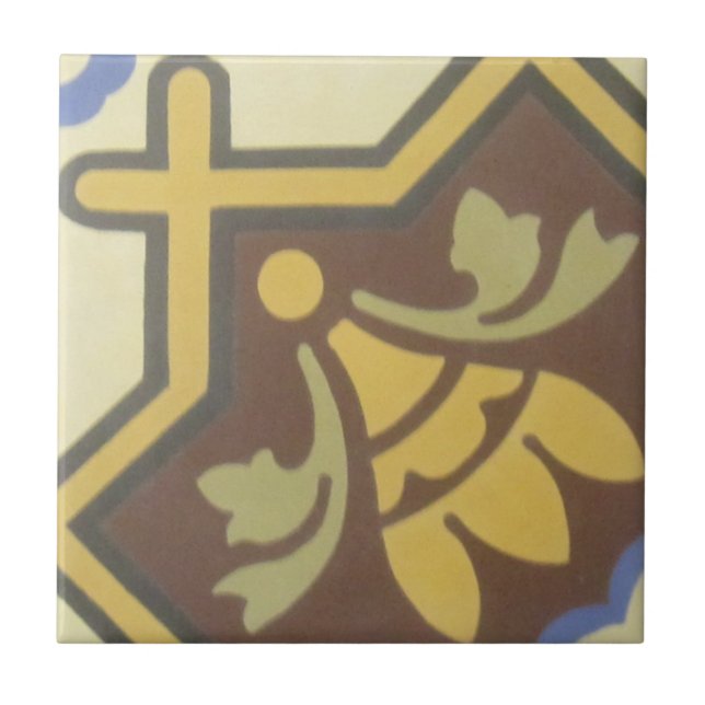 Reproduction Encaustic Cement Tile on Ceramic (Front)