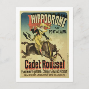 Reproduction of a poster advertising 'Cadet Rousse Postcard