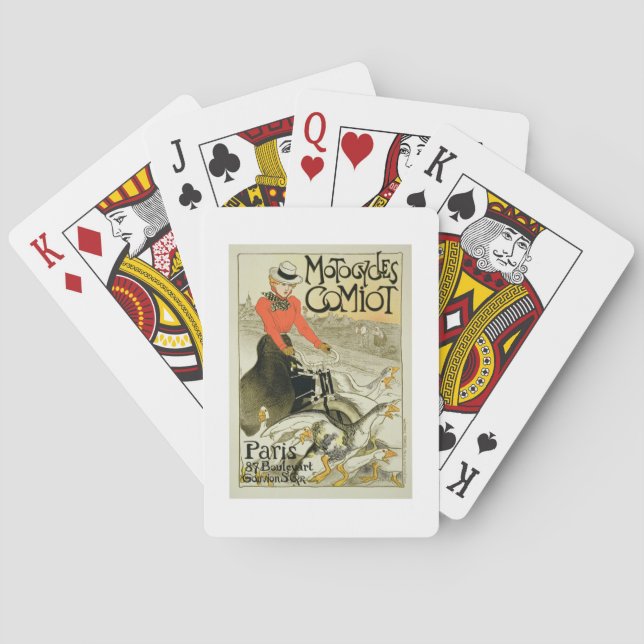 Reproduction of a Poster Advertising Comiot Motorc Playing Cards (Back)