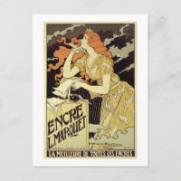 Reproduction of a poster advertising 'Marquet Ink'