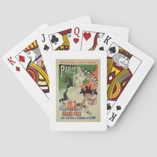 Reproduction of a poster advertising 'Paris Course Playing Cards (Back)