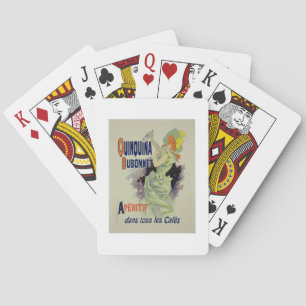 Reproduction of a poster advertising 'Quinquina Du Playing Cards