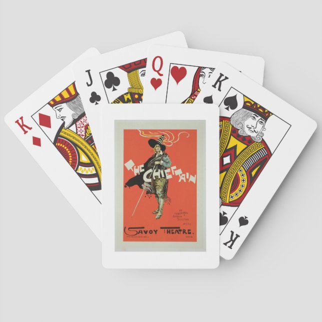 Reproduction of a poster advertising 'The Chieftai Playing Cards (Back)