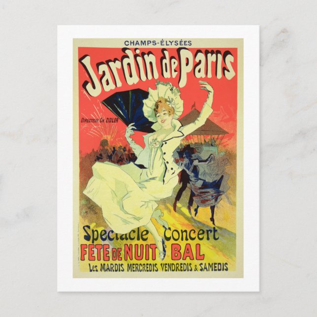 Reproduction of a Poster Advertising the 'Jardin d Postcard (Front)