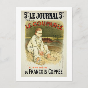 Reproduction of a poster advertising the novel 'Le Postcard