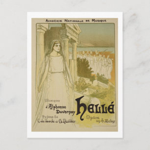 Reproduction of a poster advertising the opera 'He Postcard