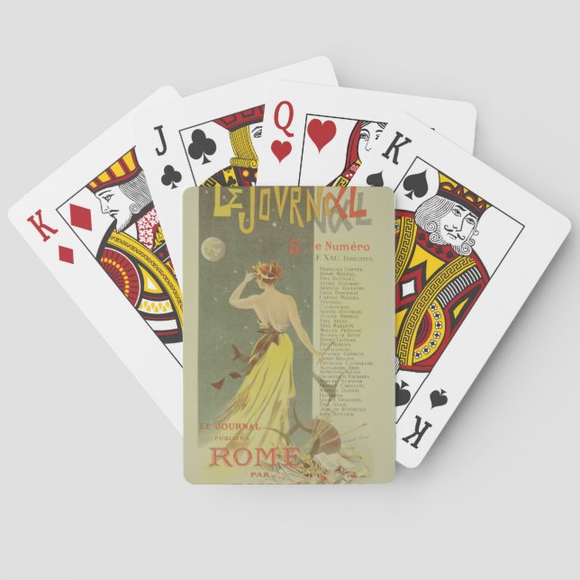 Reproduction of a poster advertising the publicati playing cards (Back)