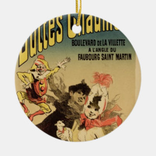 Reproduction of a poster advertising the toyshop ' ceramic tree decoration