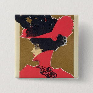Reproduction of a poster advertising 'Zlata Praha' 15 Cm Square Badge