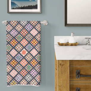 Reproduction of a Vintage Quilt from 1886 Bath Towel Set