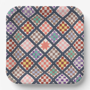 Reproduction of a Vintage Quilt from 1886 Paper Plate