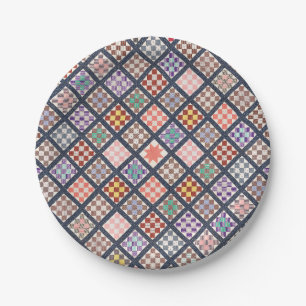 Reproduction of a Vintage Quilt from 1886 Paper Plate