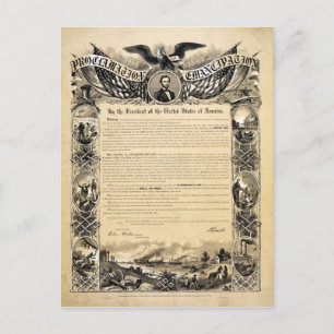 Reproduction of the Emancipation Proclamation Postcard