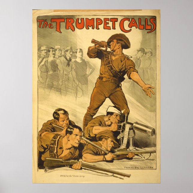 Reproduction The Trumpet Calls World War 1 Poster (Front)