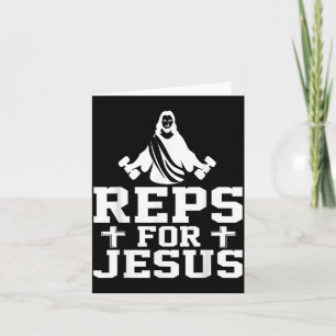 Reps For Jesus Funny Christian Gym Fitness Biceps Card
