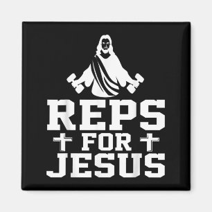 Reps For Jesus Funny Christian Gym Fitness Biceps Magnet
