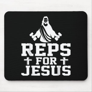 Reps For Jesus Funny Christian Gym Fitness Biceps Mouse Mat