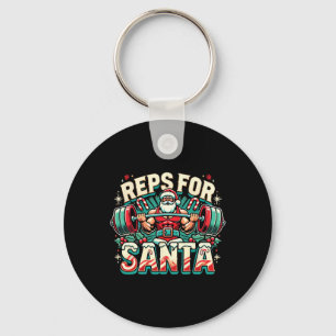 Reps For Santa – Funny Christmas Fitness Bodybuild Key Ring