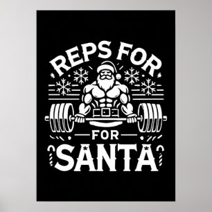 Reps for Santa – Funny Christmas Fitness Poster