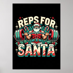Reps for Santa – Funny Christmas Fitness Poster