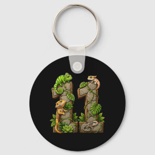 Reptile 11th Birthday 11 Years Old Lizard Jungle Key Ring