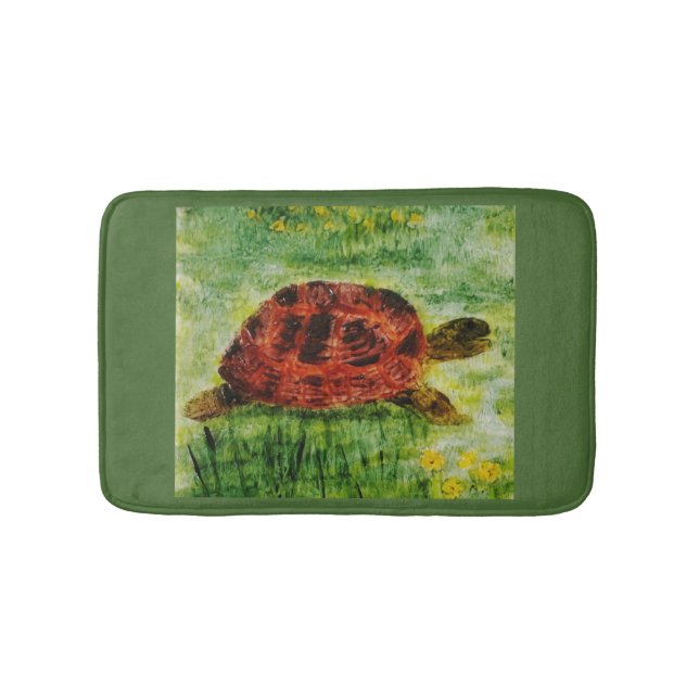 Reptile Animal Art Tortoise Bath Mat (Front)