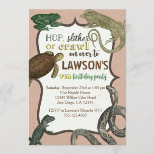 Reptile Animas Birthday Invitation
