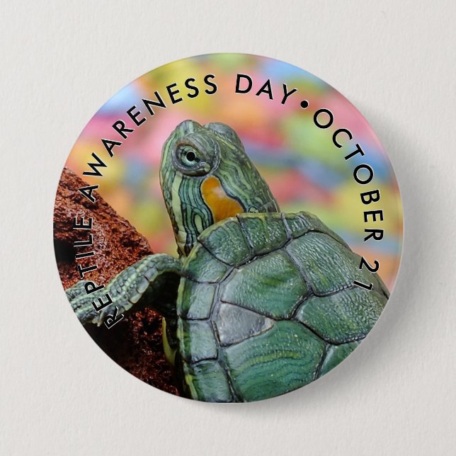Reptile Awareness Day, Red-eared Slider 7.5 Cm Round Badge (Front)