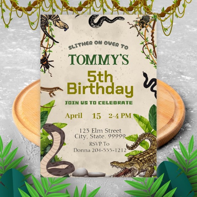 Reptile Birthday Party for Boys- Printable Reptile Invitation (Creator Uploaded)