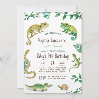 Reptile Birthday Snake Party Invite Digital Invite