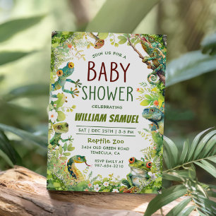 Reptile Boy Baby Boy Shower Invitation