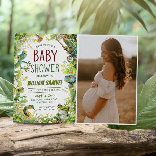 Reptile Boy Baby Boy Shower Photo Invitation