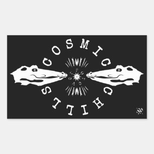 Reptile catfish chilling motto v2 rectangular sticker