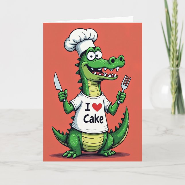 Reptile Chef Birthday Card (Front)