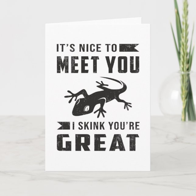 Reptile Gecko Lizard Reptiles Lover Funny Gift Card (Front)