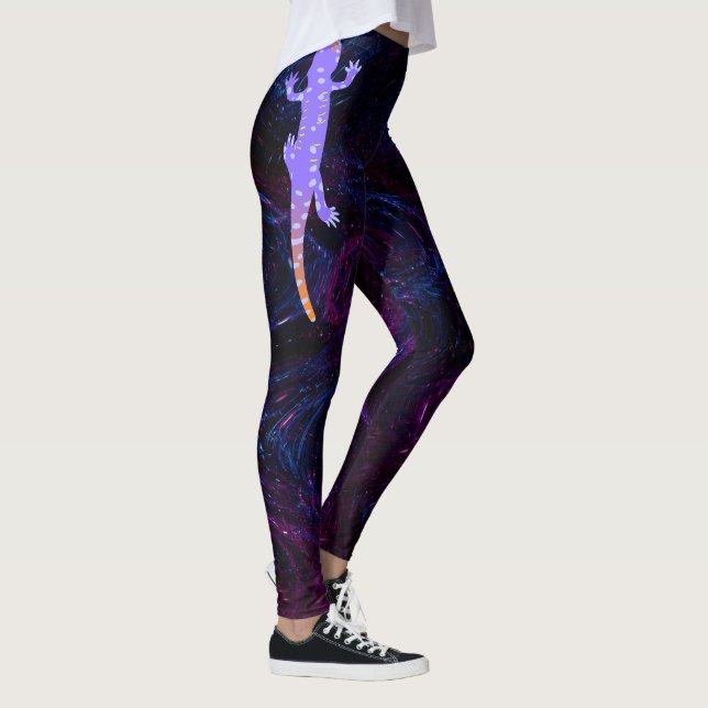 Reptile Inspired vibrant purple gecko Leggings  (Right)