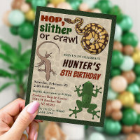 Reptile invitation, Reptile show birthday invite